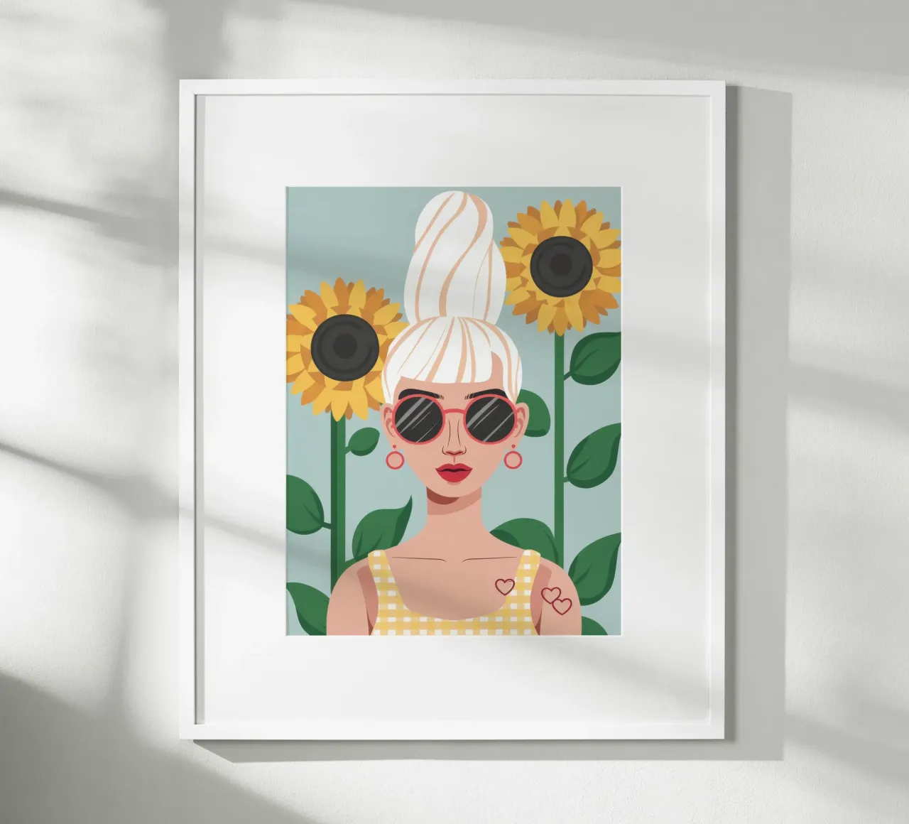 Ombra di girasole Serenity poster con telaio in plastica da Rain Balance