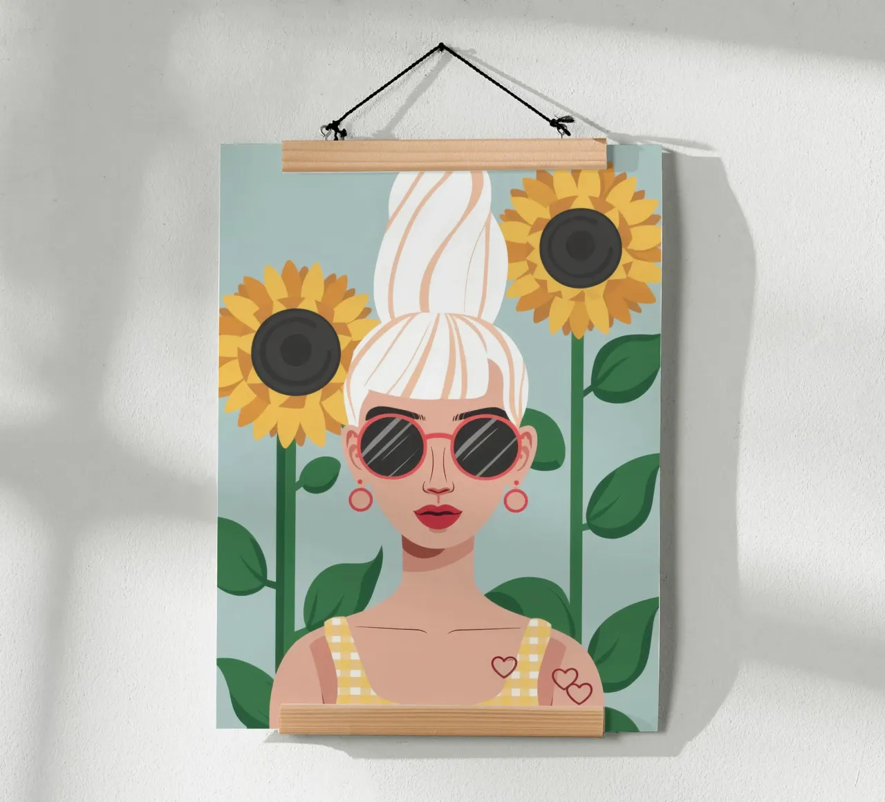 Ombra di girasole Serenity poster con telaio in plastica da Rain Balance