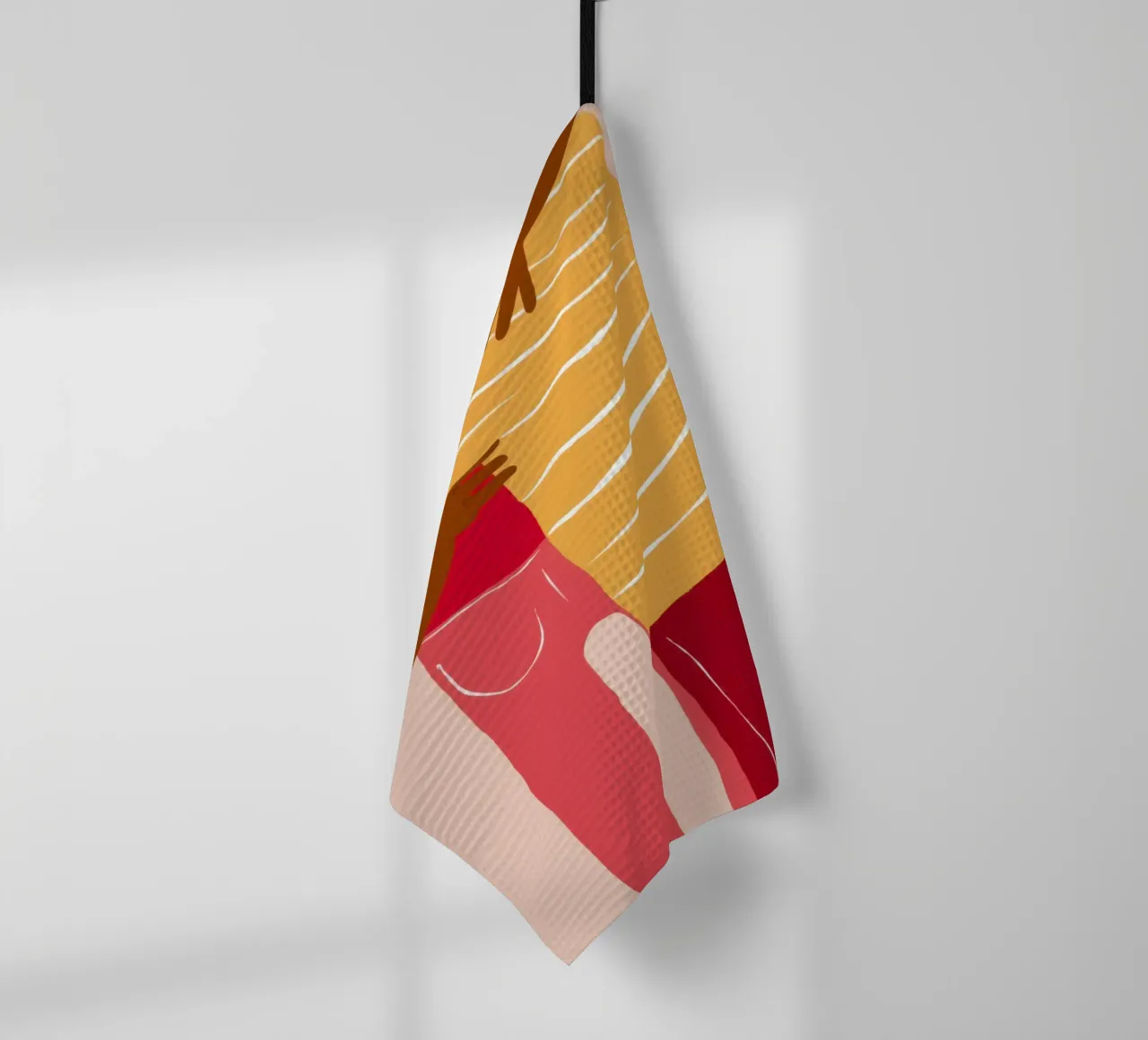 Golden Self Embrace tea towel by Giant Foxs