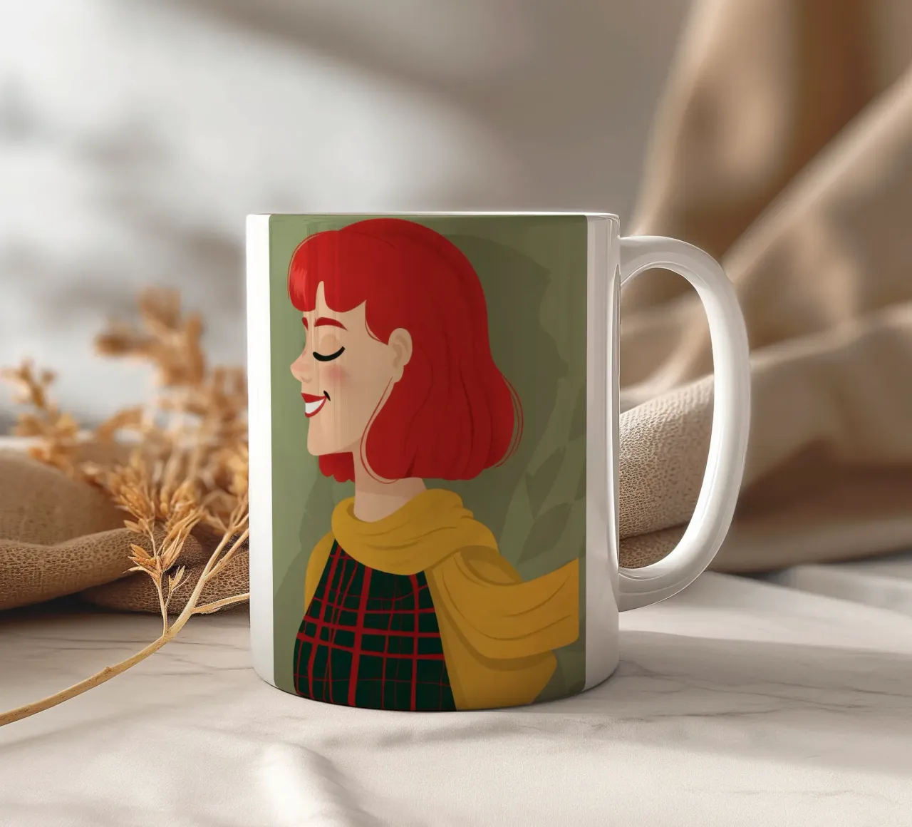 Sorriso autunnale a quadri tazza in ceramica da Rain Balance