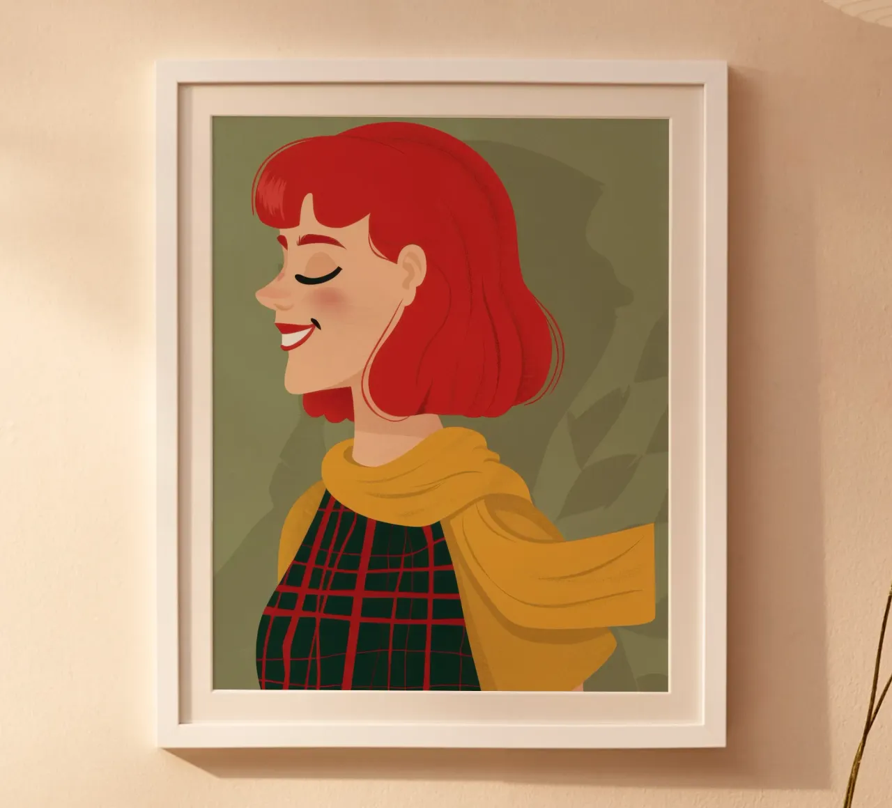 Autumn Plaid Smile poster by Rain Balance