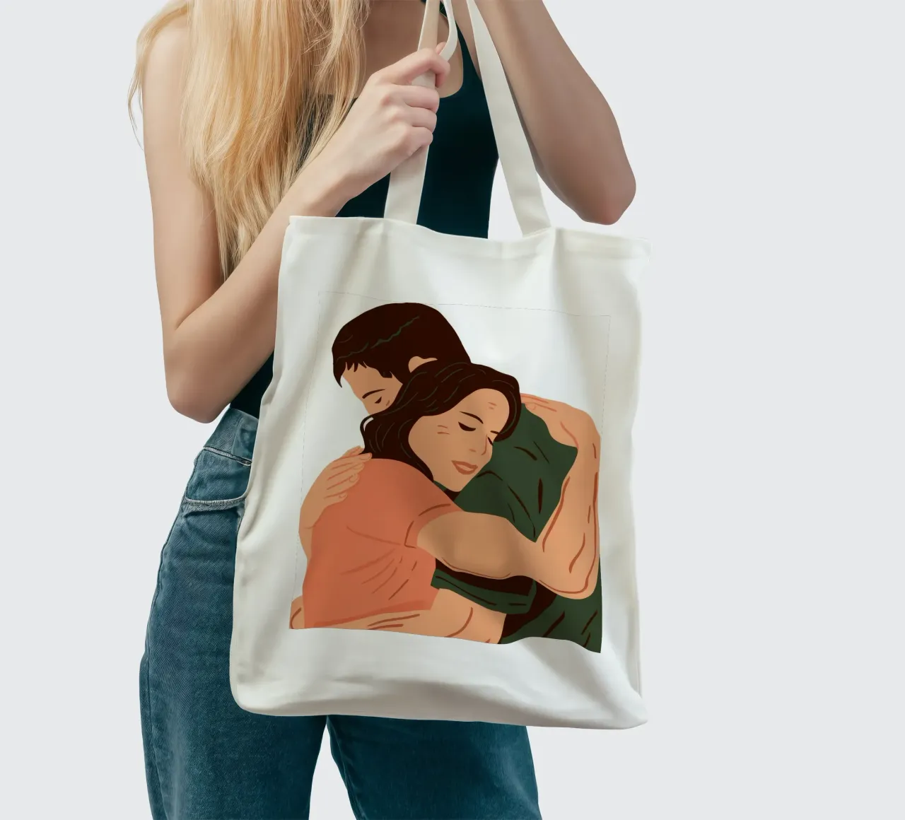 Abbraccio intimo e amorevole borsa in juta da Giant Foxs