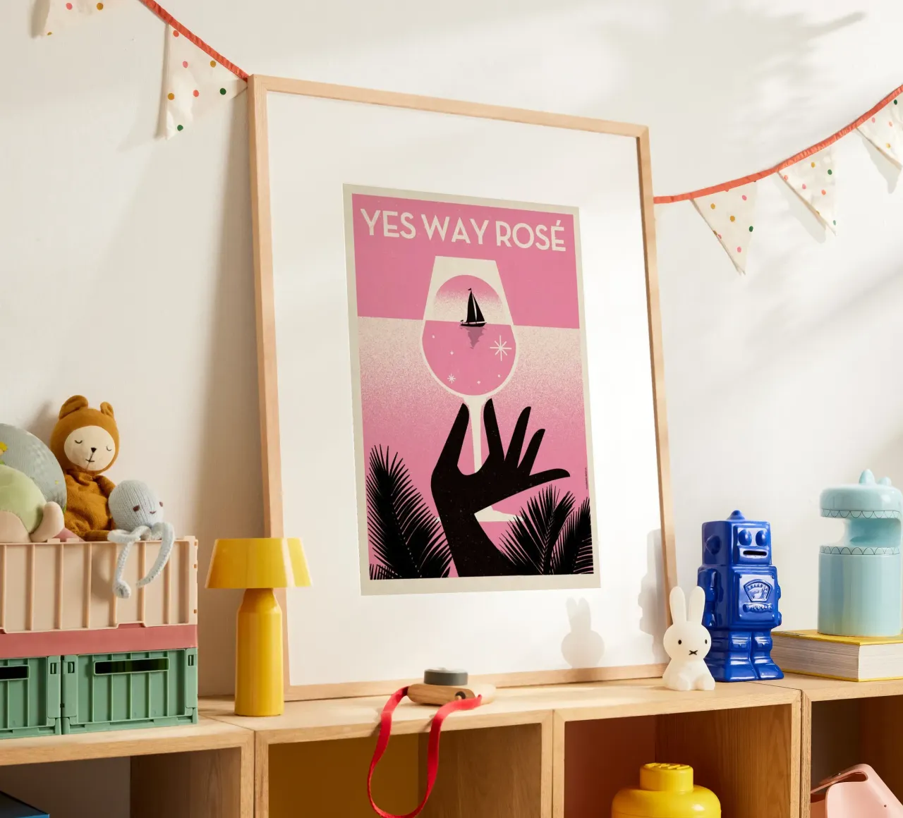 Poster per cocktail alla rosa Yes Way poster con telaio in plastica da noahmiss