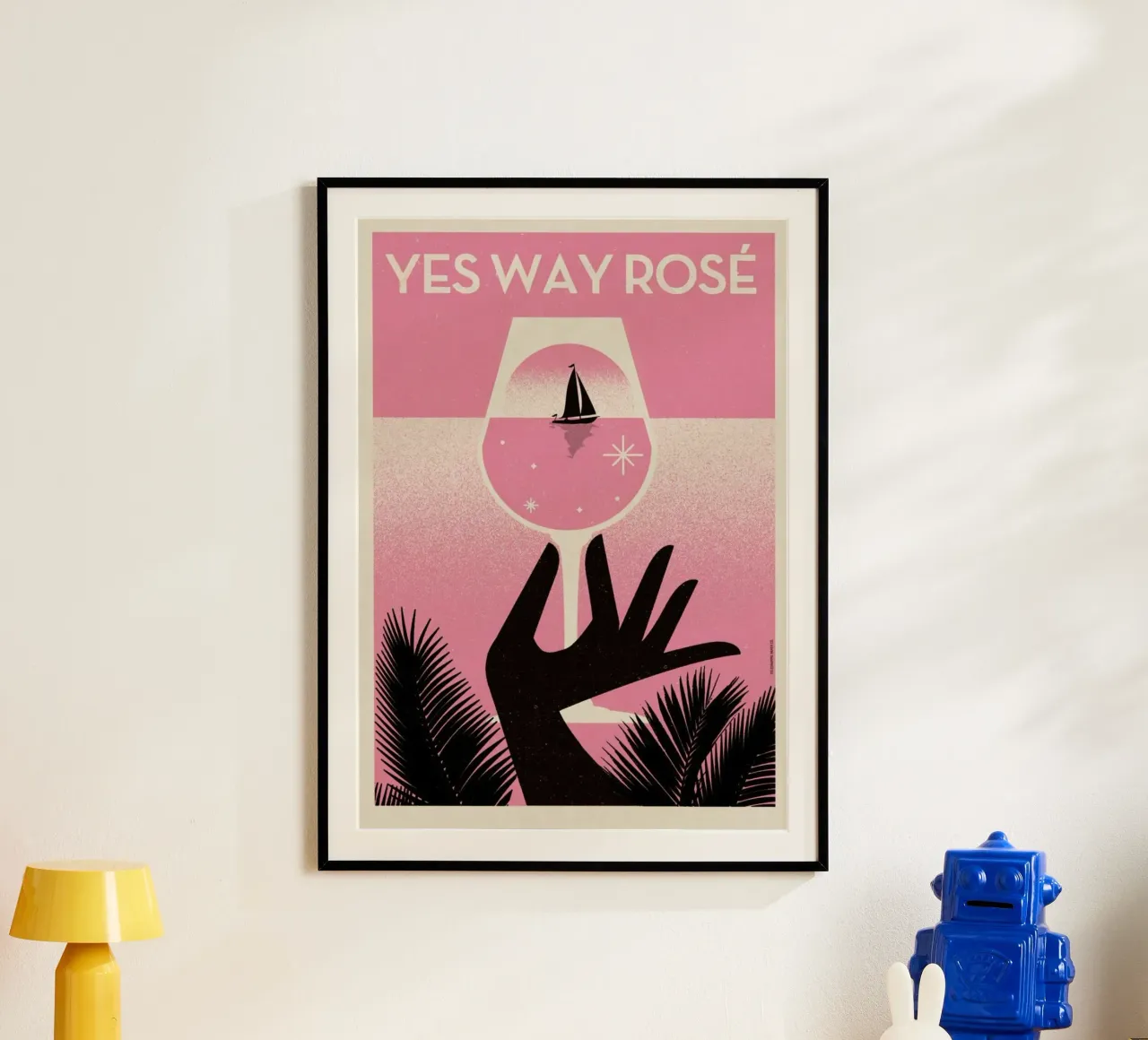 Poster per cocktail alla rosa Yes Way poster con telaio in plastica da noahmiss