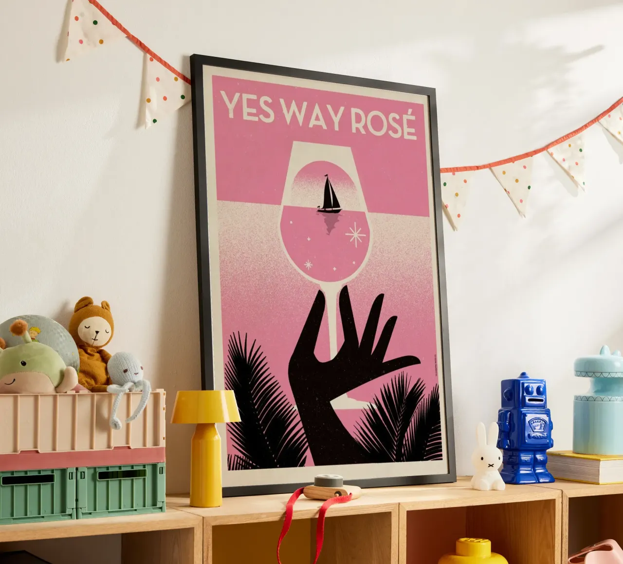 Poster per cocktail alla rosa Yes Way poster con telaio in plastica da noahmiss