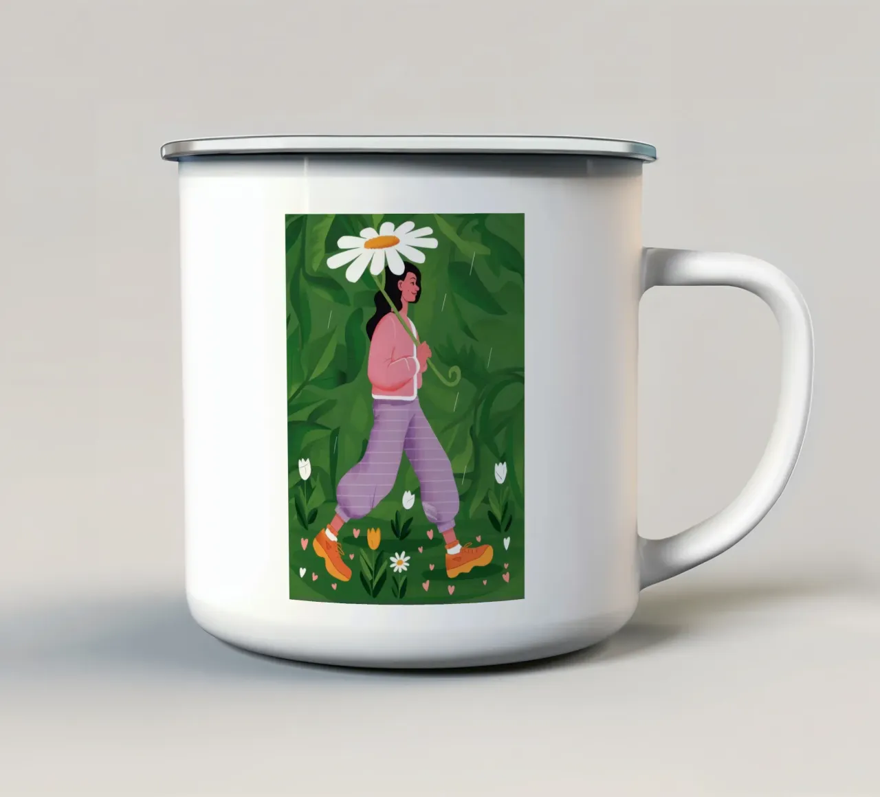 Il passo audace di Daisy tazza in smalto da Rain Balance