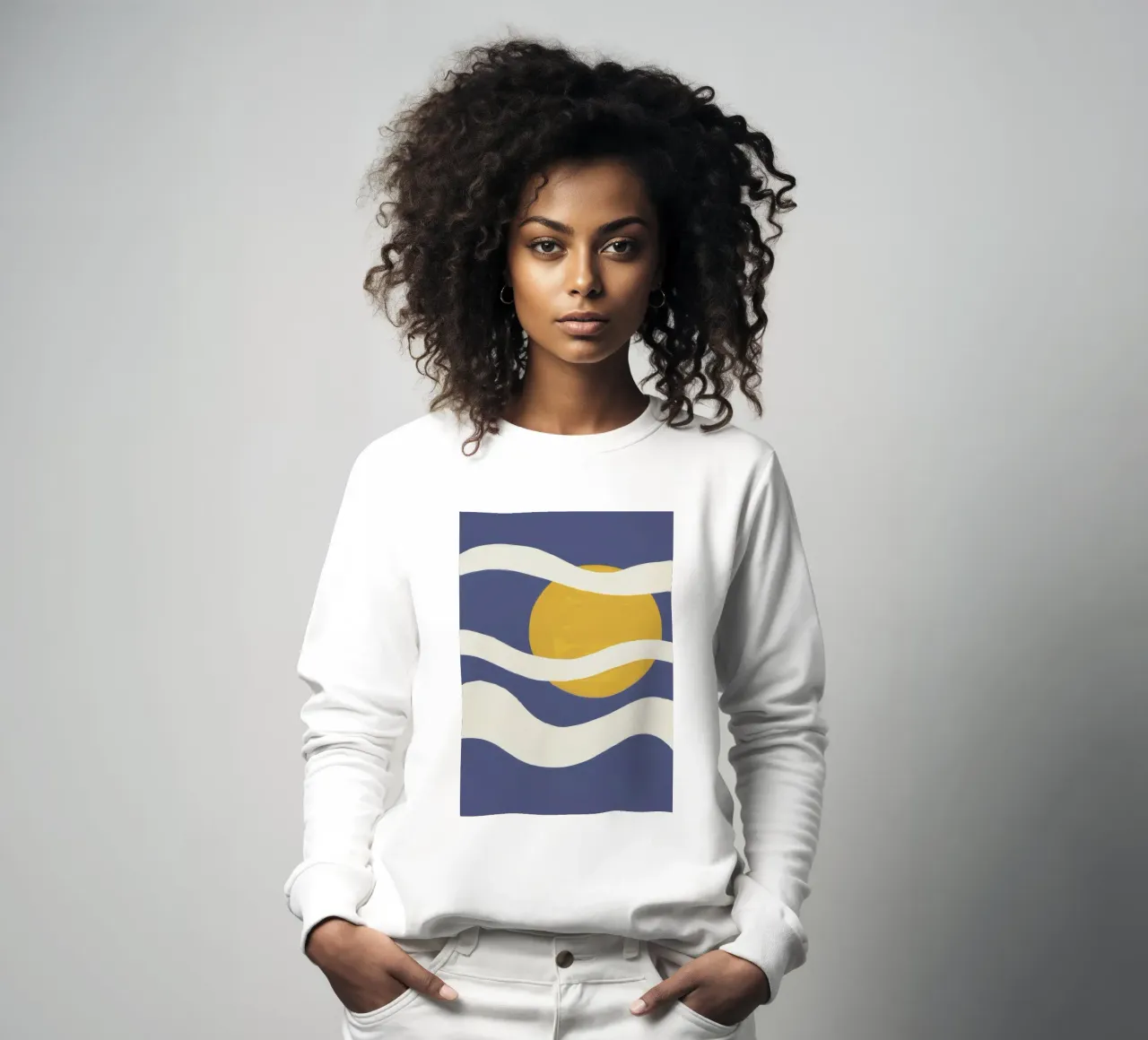 Minimalist Moon Waves sweatshirt by Giant Foxs