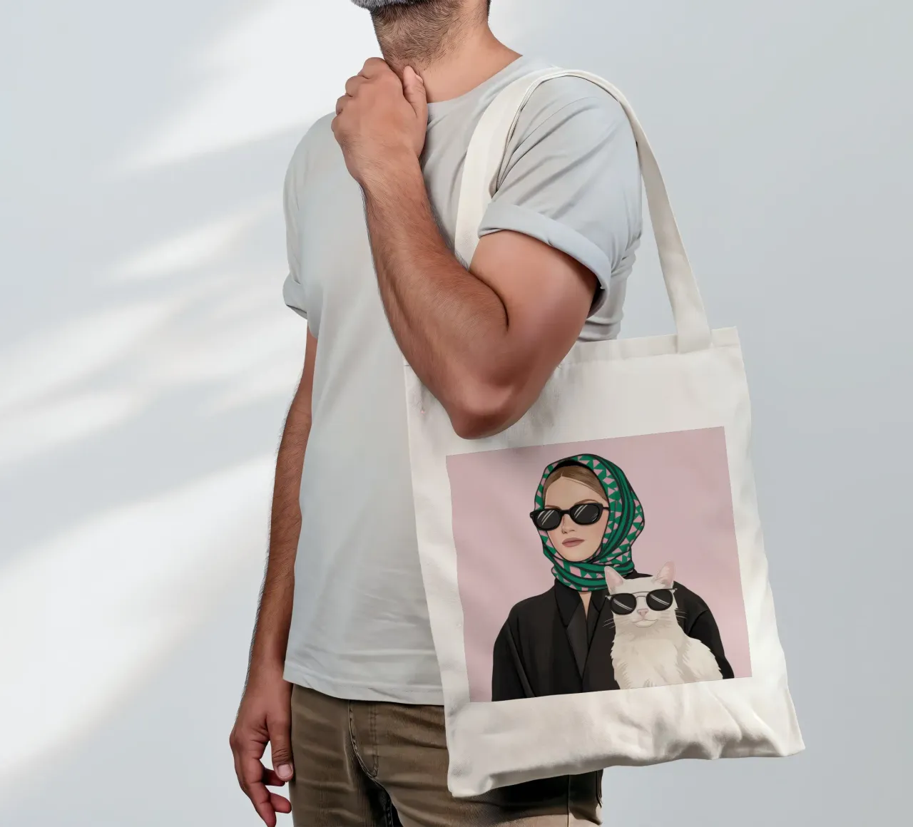 Compagno felino chic borsa in juta da Rain Balance