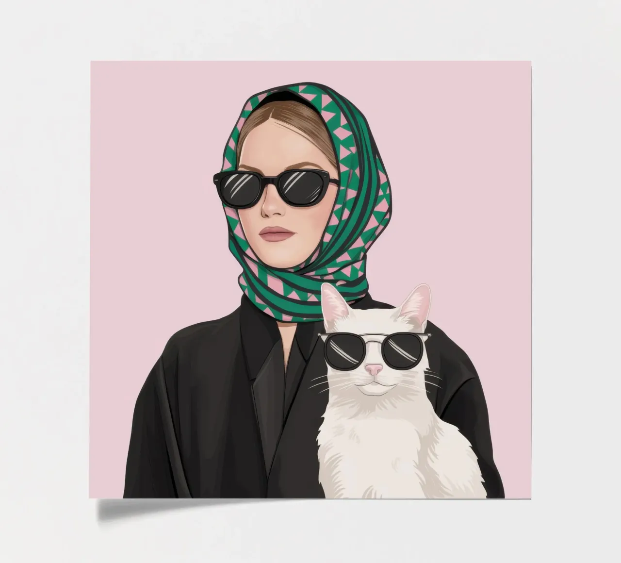 Schicke katzenartige Begleiterin Stickerbogen von Rain Balance