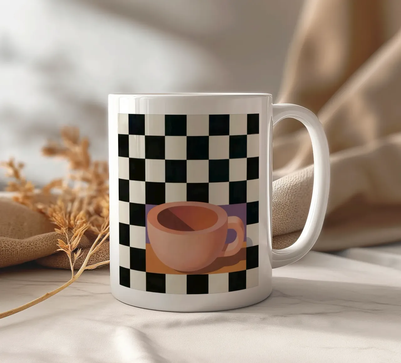 Tazza a scacchi Stillness tazza in ceramica da Giant Foxs