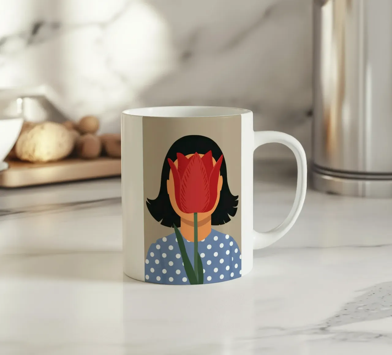 Tulpengezicht Enigma keramische mok van Rain Balance