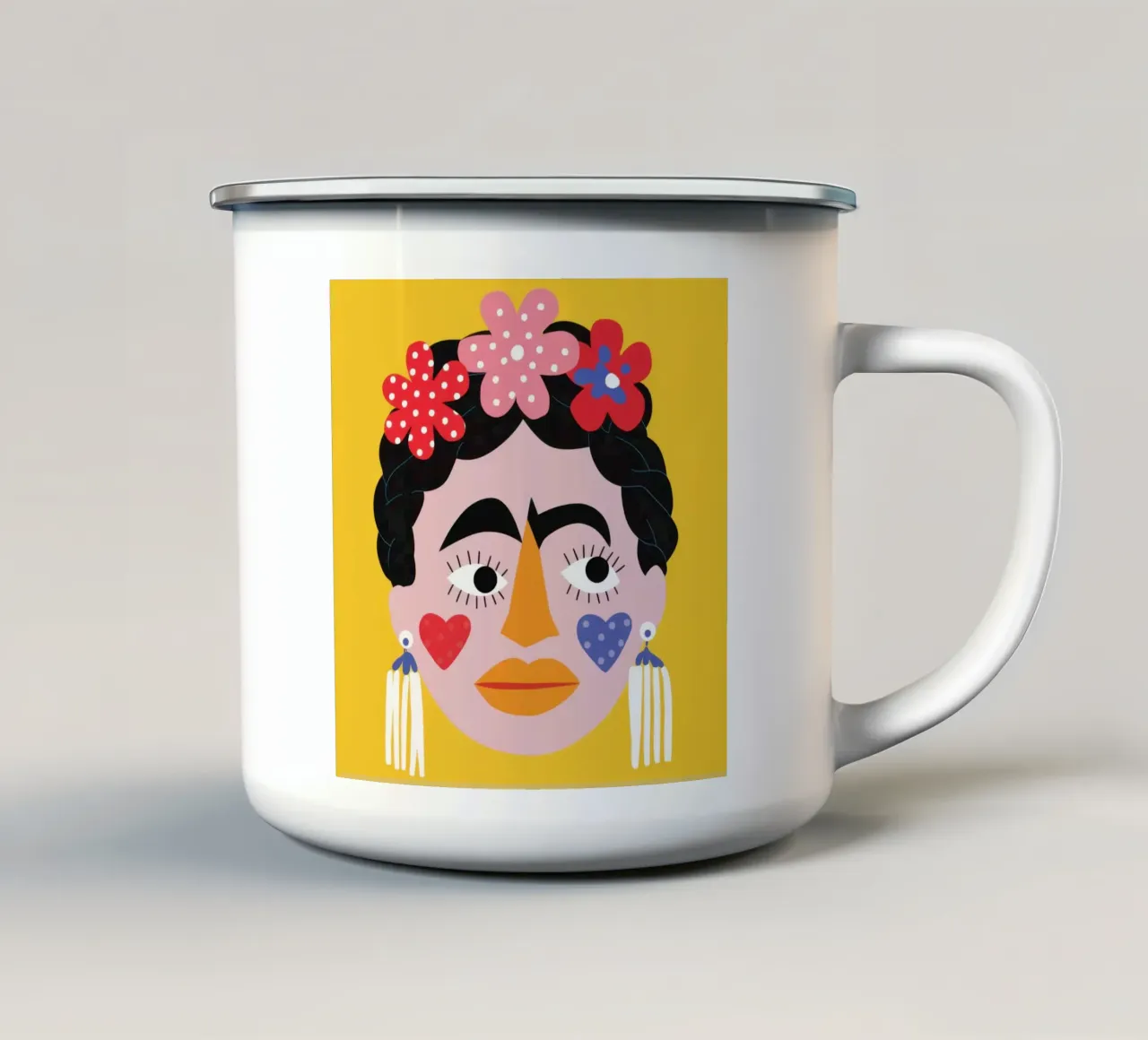 L'anima festosa di Frida tazza in smalto da Rain Balance