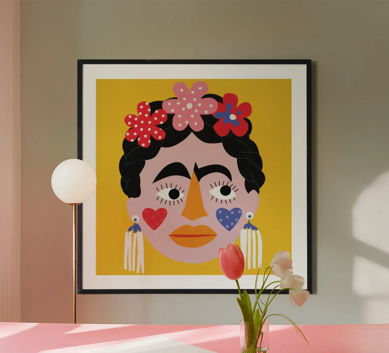 L'anima festosa di Frida poster con telaio in alluminio da Rain Balance