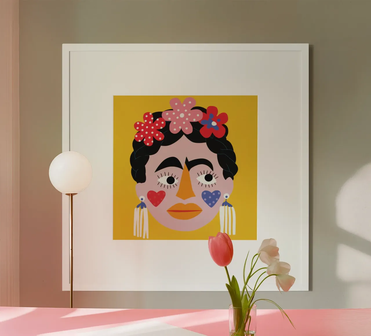 L'anima festosa di Frida poster con telaio in alluminio da Rain Balance