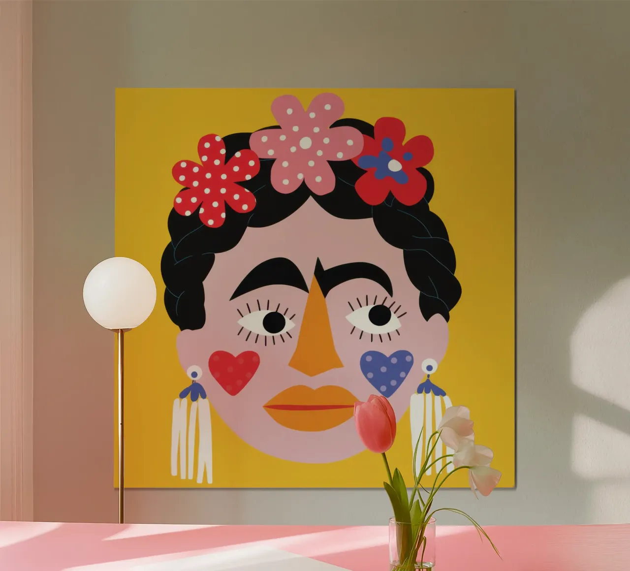 L'anima festosa di Frida poster con telaio in alluminio da Rain Balance