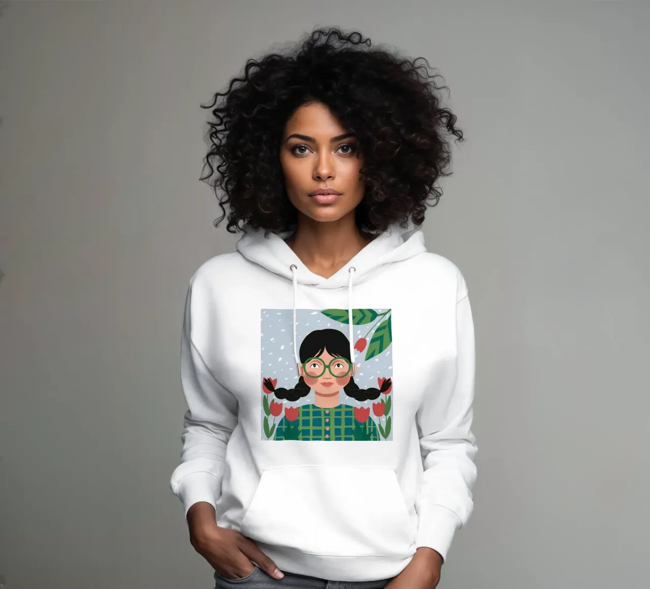 Tulipano Plaid Innocence felpa con cappuccio da Rain Balance