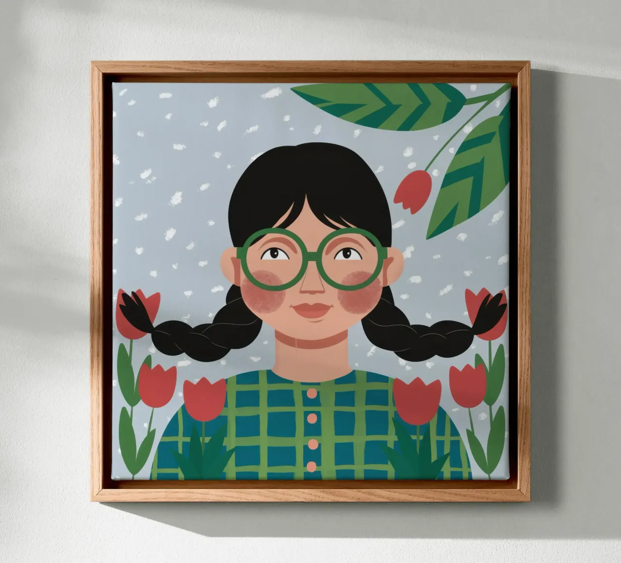 Tulp Plaid Onschuld canvas met Baklijst van Rain Balance