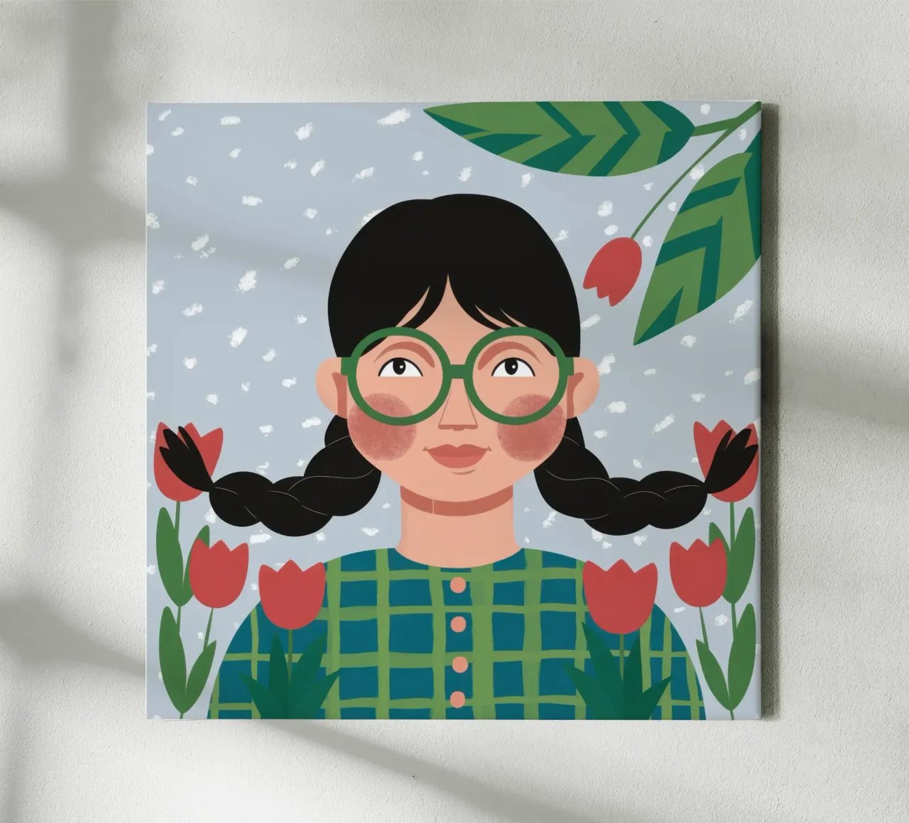 Tulp Plaid Onschuld canvas met Baklijst van Rain Balance