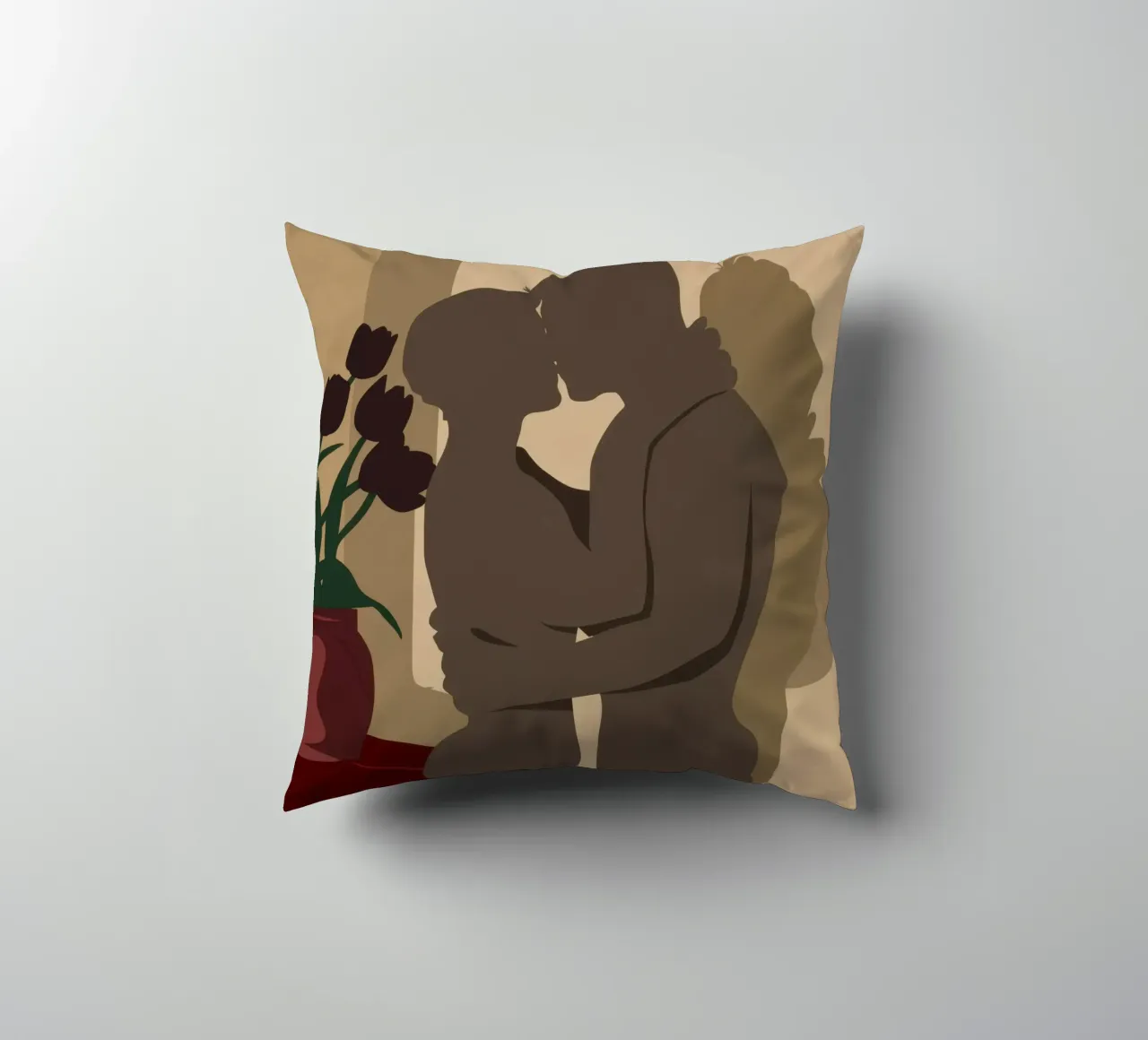 Abbraccio d'amore in ombra cuscino da Giant Foxs