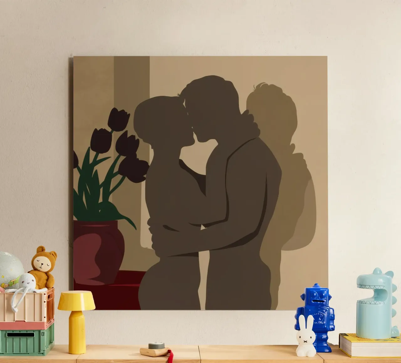 Abbraccio d'amore in ombra alluminio dibond da Giant Foxs