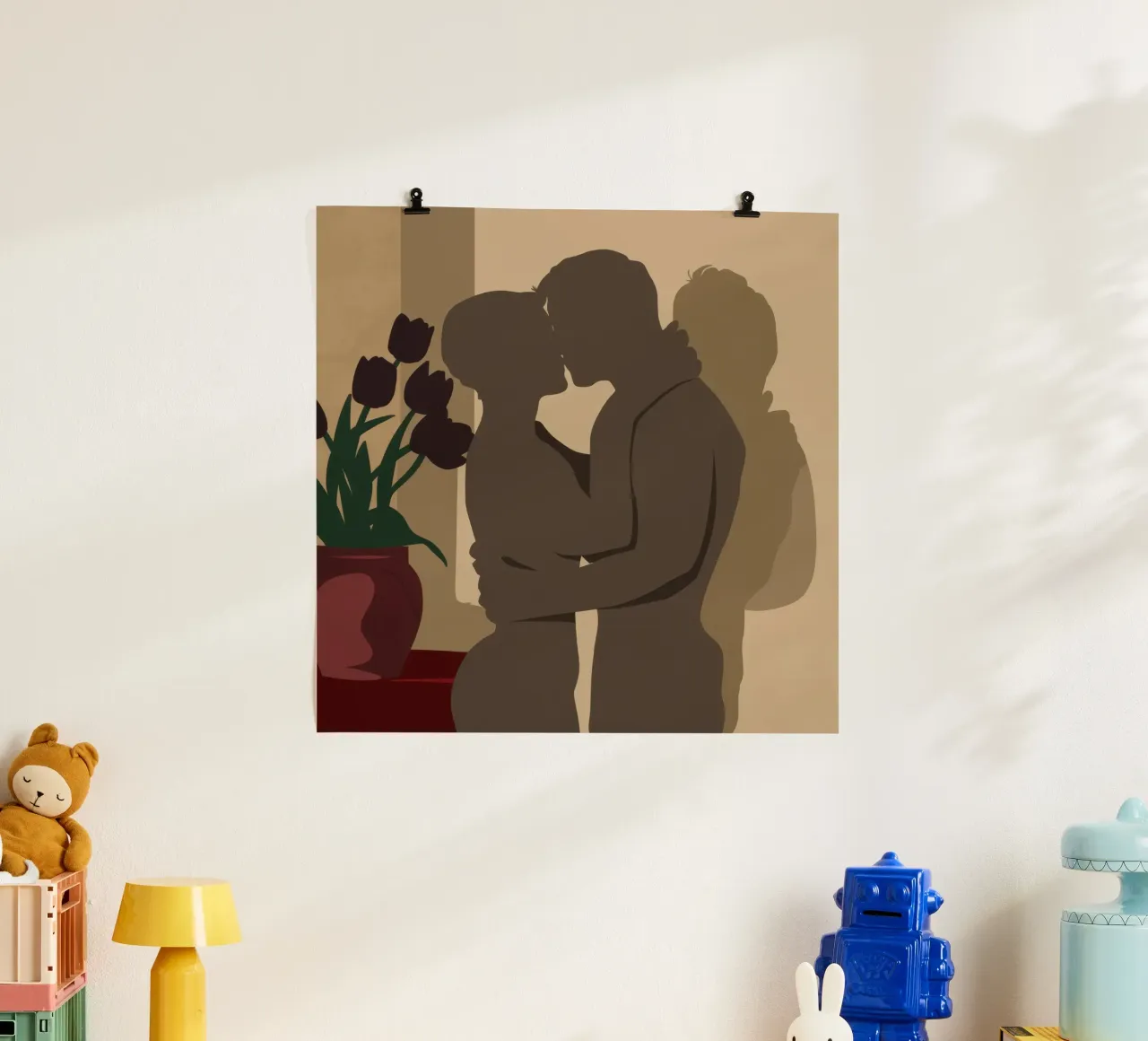 Abbraccio d'amore in ombra carta hahnemühle da Giant Foxs