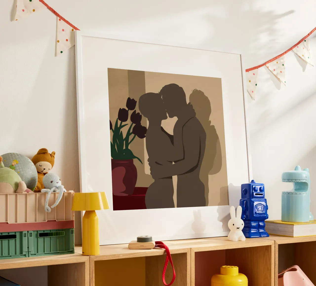 Abbraccio d'amore in ombra carta hahnemühle da Giant Foxs