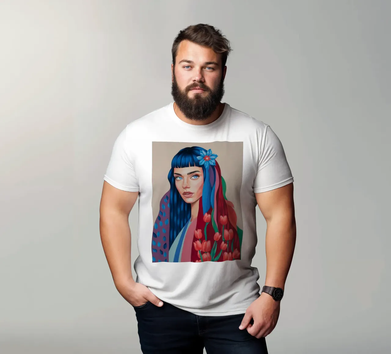Capelli a tulipano cromatici t-shirt da Rain Balance
