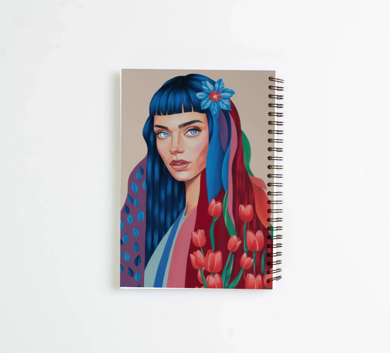 Chromatic Tulip Tresses spiral notebook by Rain Balance