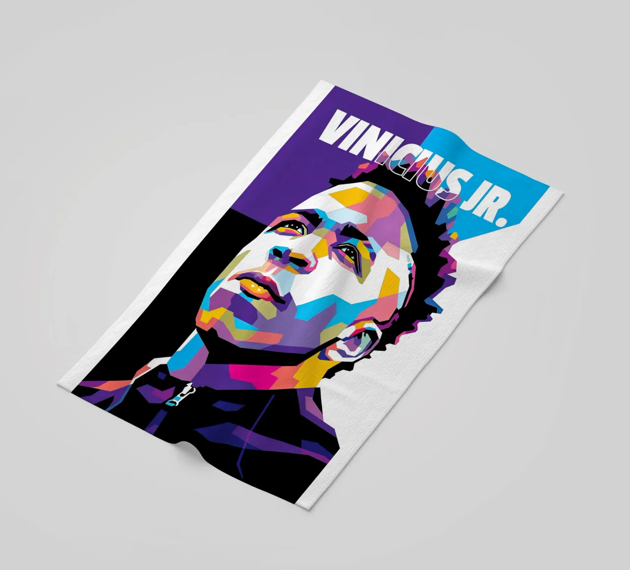 Brazilian Conection Vini Jr beach towel by Gust Sporer FOTBALL