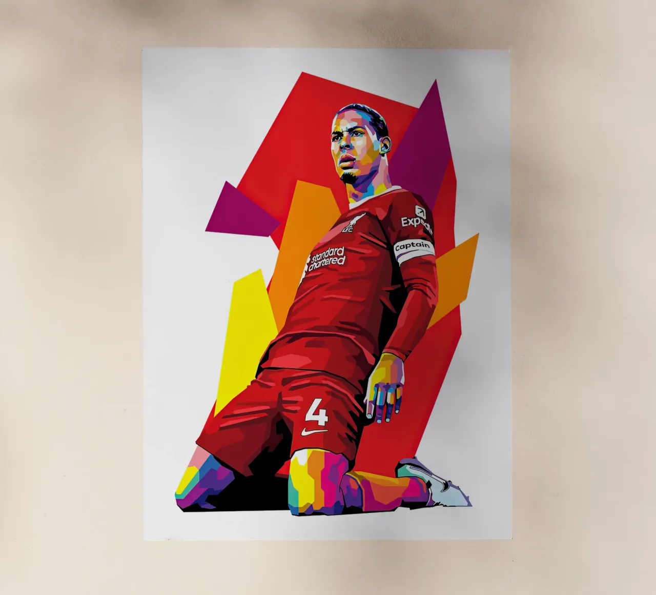 Celebrazione di Virgil Van Dijk con stile pellicola backlit da Gust Sporer FOTBALL