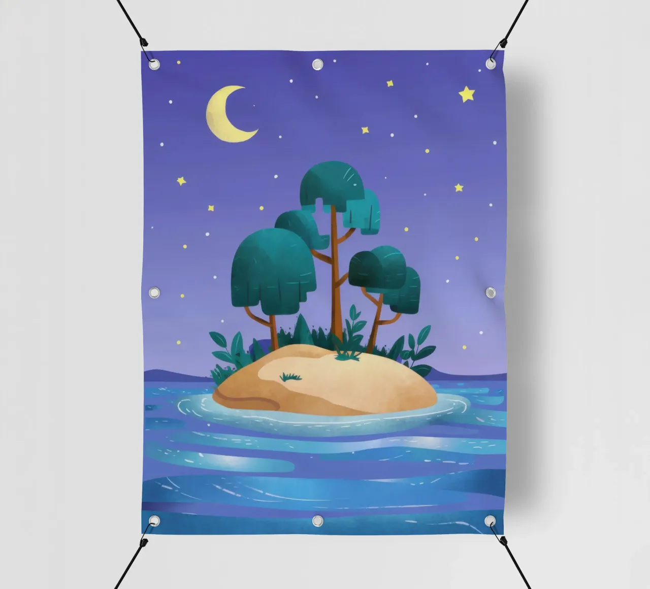Oasi dell'isola di Nocturne telo in pvc da Giant Foxs