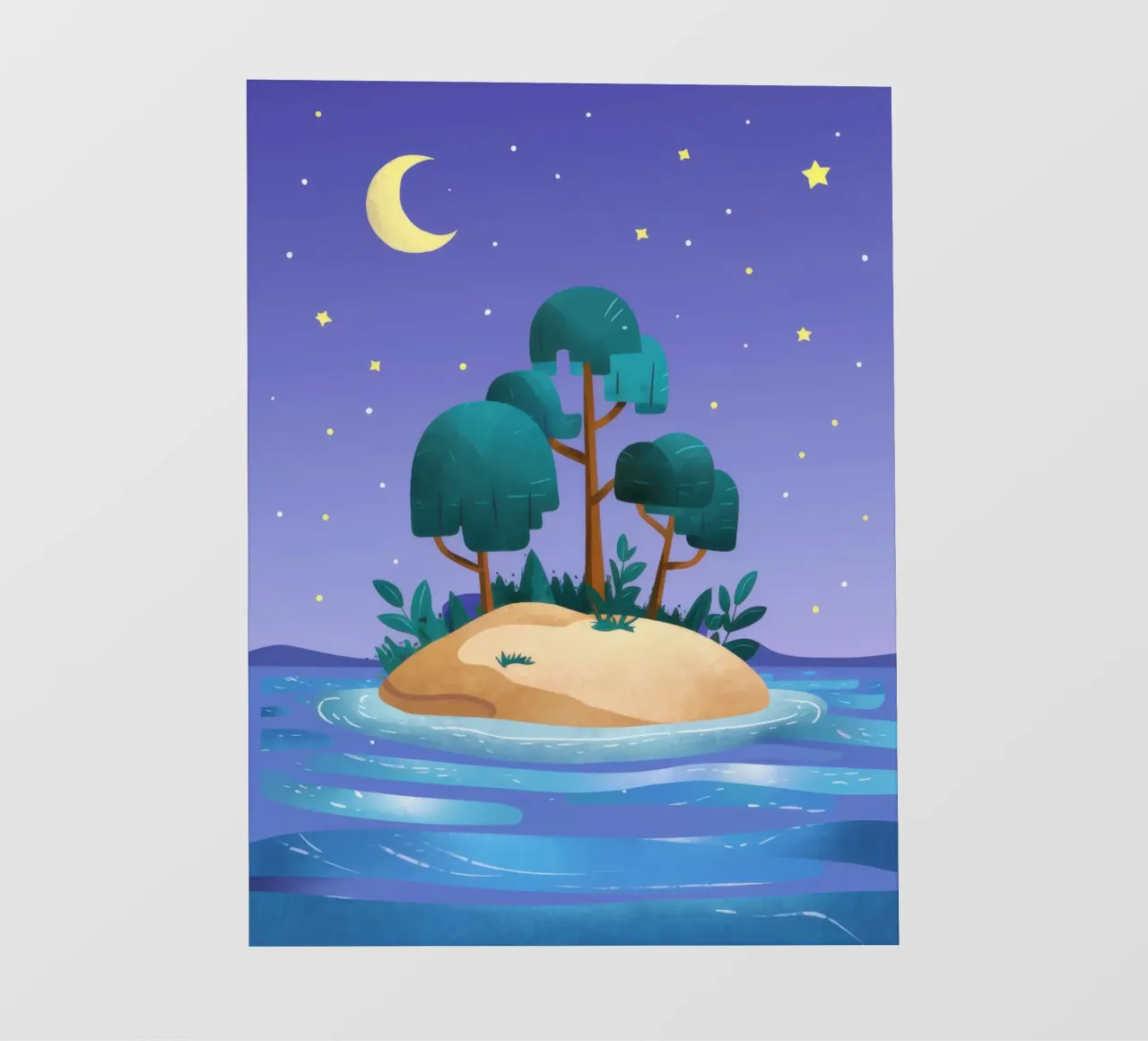Oasi dell'isola di Nocturne telo in pvc da Giant Foxs