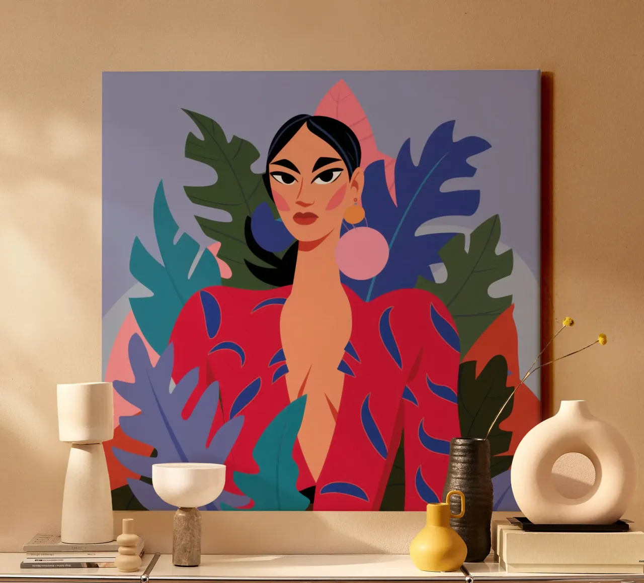 Jungle Diva Poise tela con Cornice a cassetta da Ink Pulse