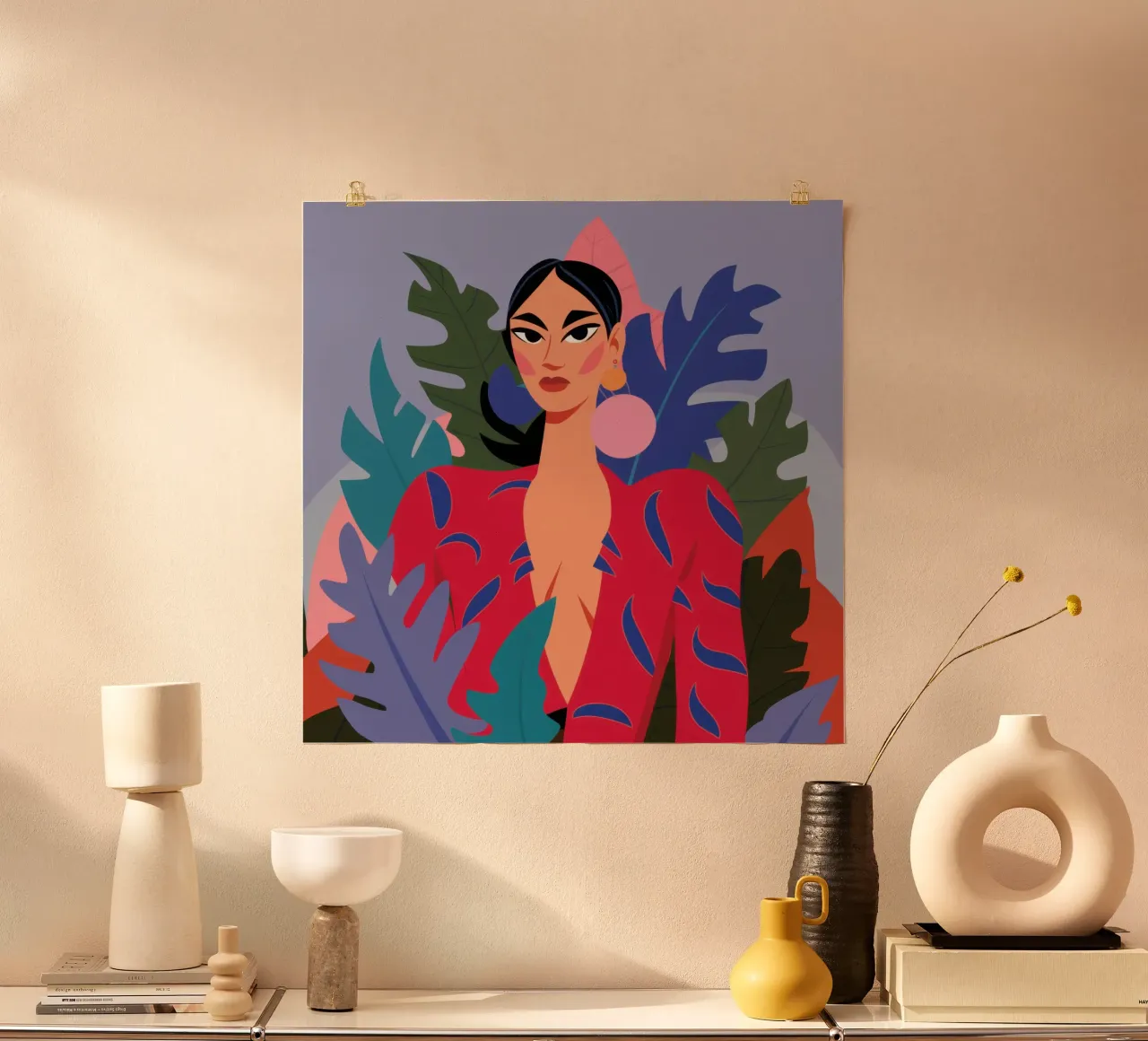 Jungle Diva Poise poster con telaio in plastica da Ink Pulse