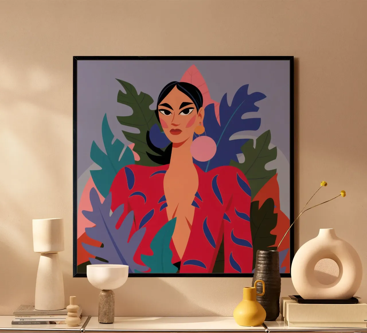 Jungle Diva Poise poster con telaio in plastica da Ink Pulse
