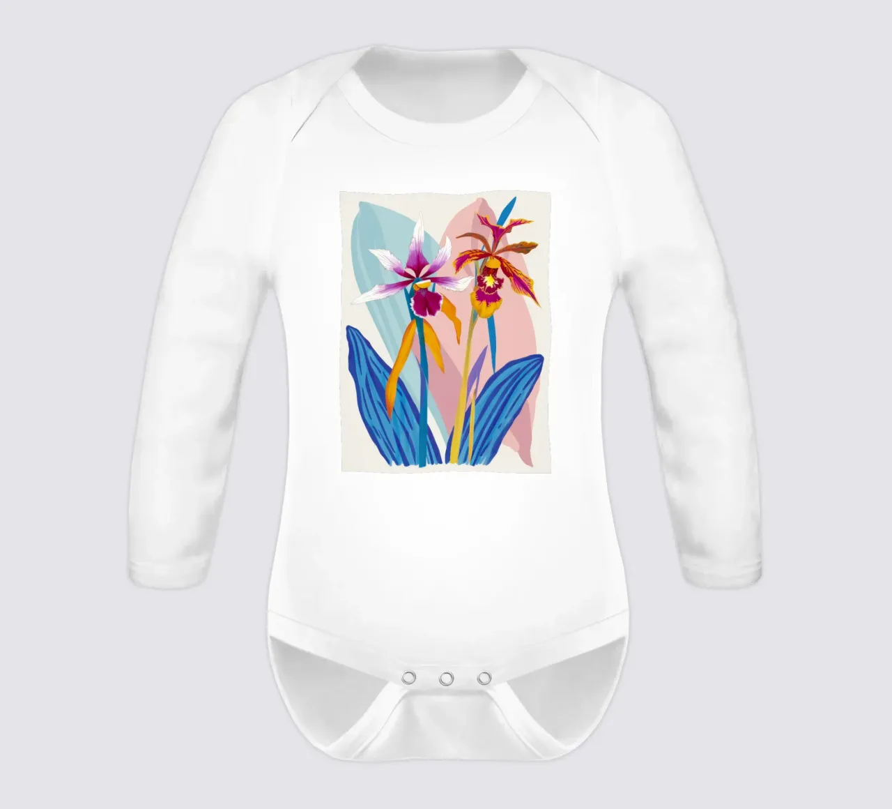 Orchidea Splendore Esotico body neonato maniche lunghe da Ink Pulse