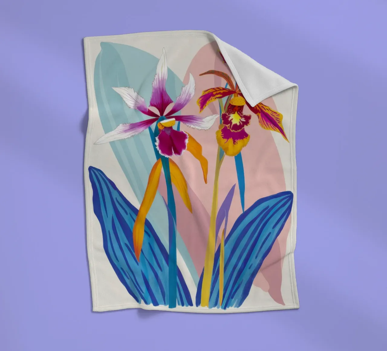 Orchidea Splendore Esotico coperta in pile da Ink Pulse