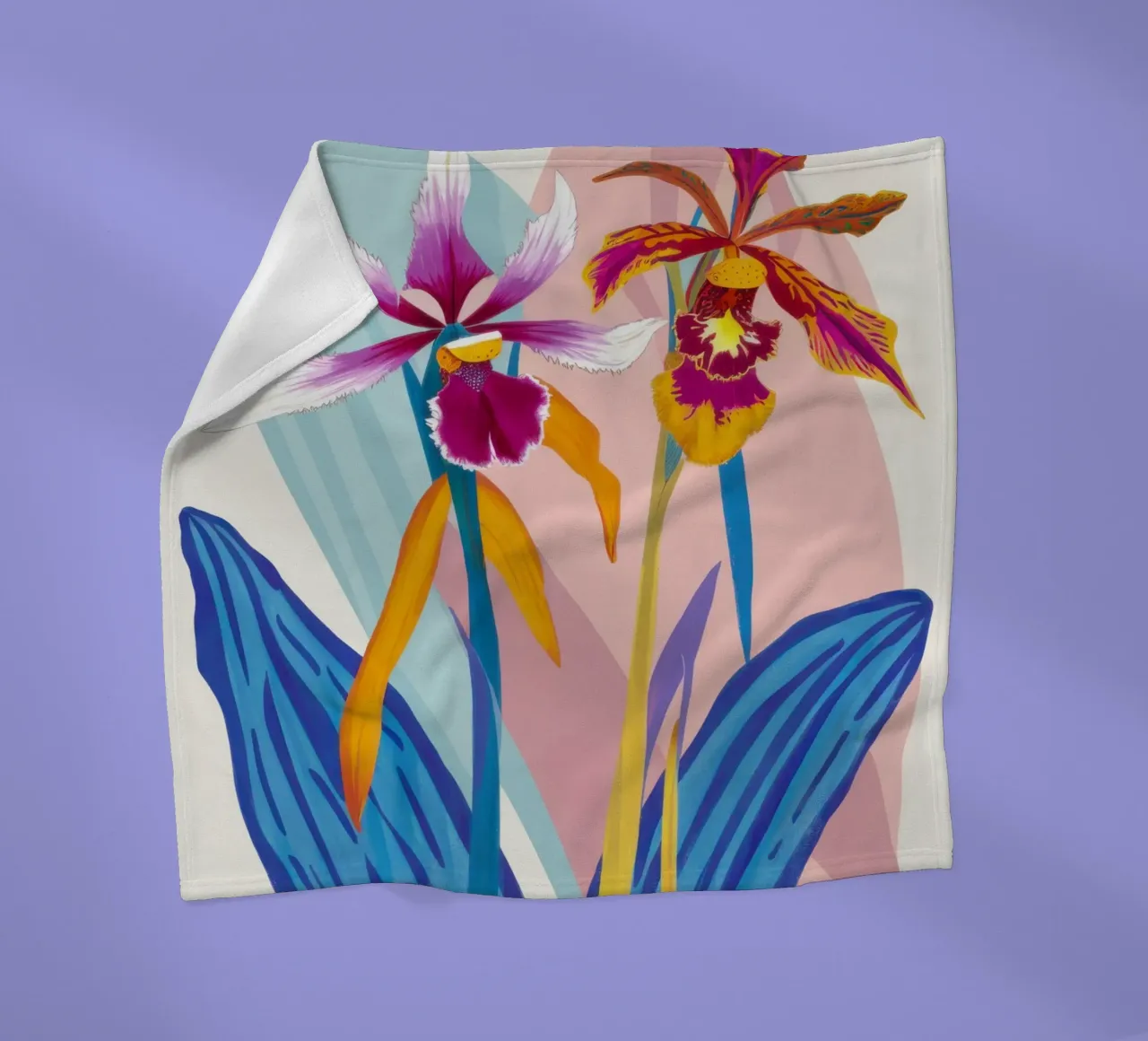 Orchidea Splendore Esotico coperta in pile da Ink Pulse