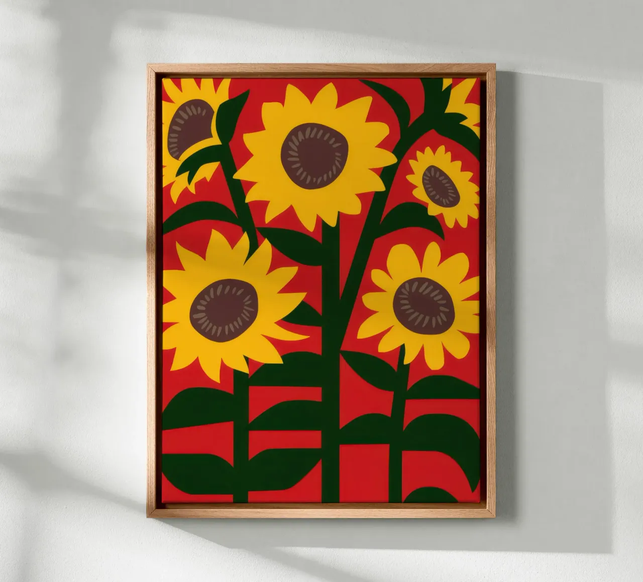 Girasole d'oro Quiete tela con Cornice a cassetta da Giant Foxs