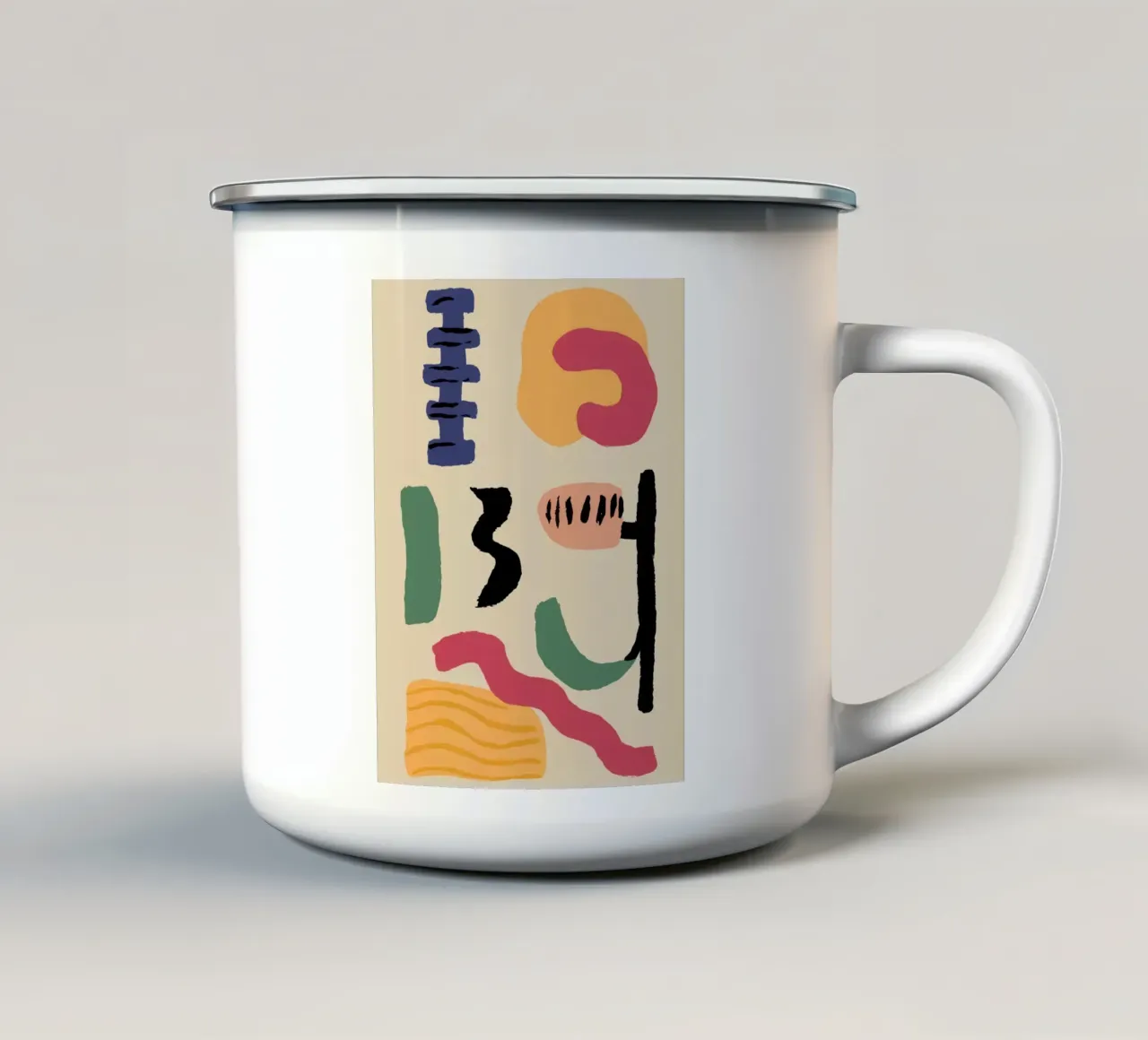 Glifi terrestri astratti tazza in smalto da Ink Pulse