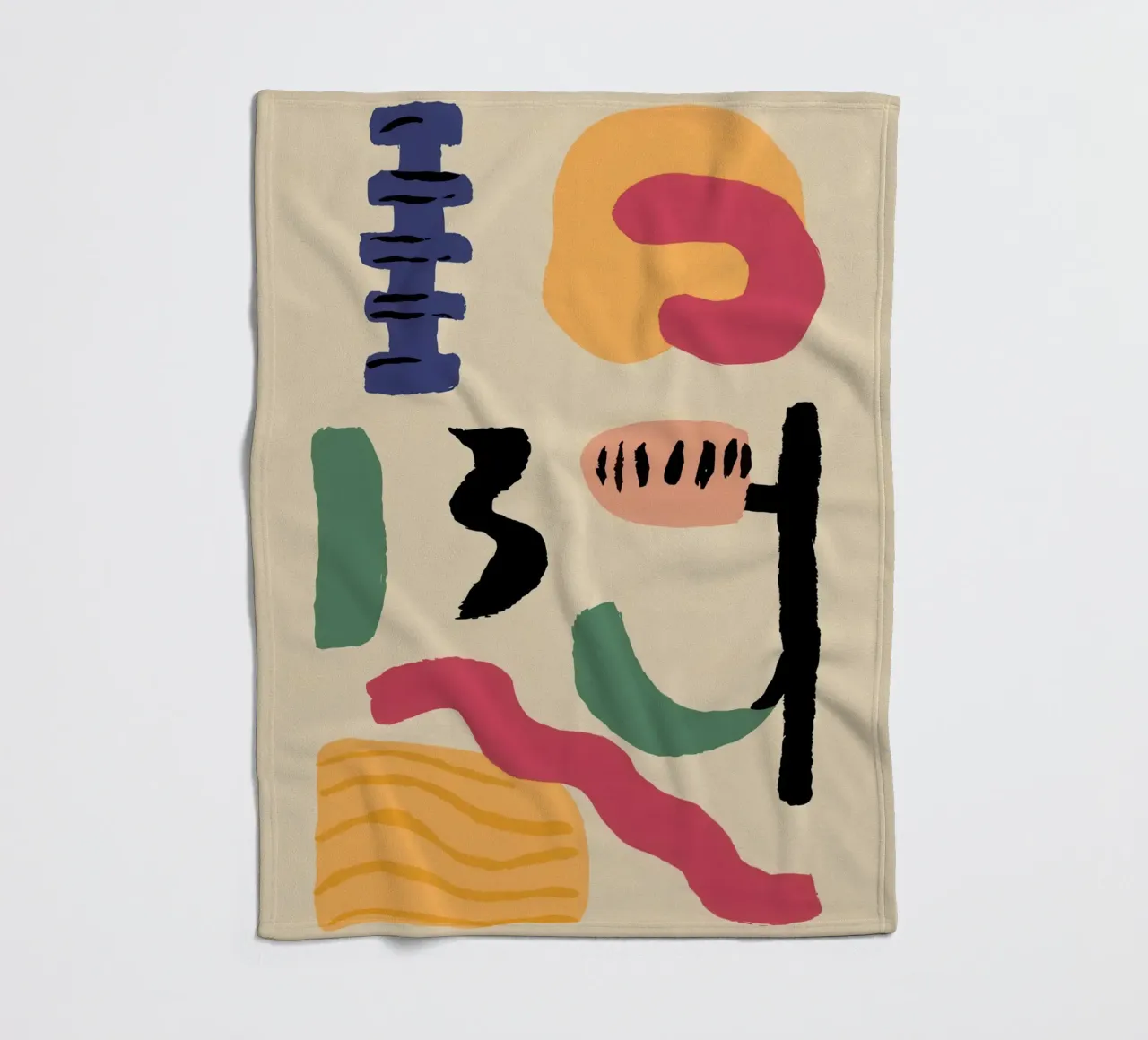 Abstract Earthly Glyphs fleece blanket by Ink Pulse