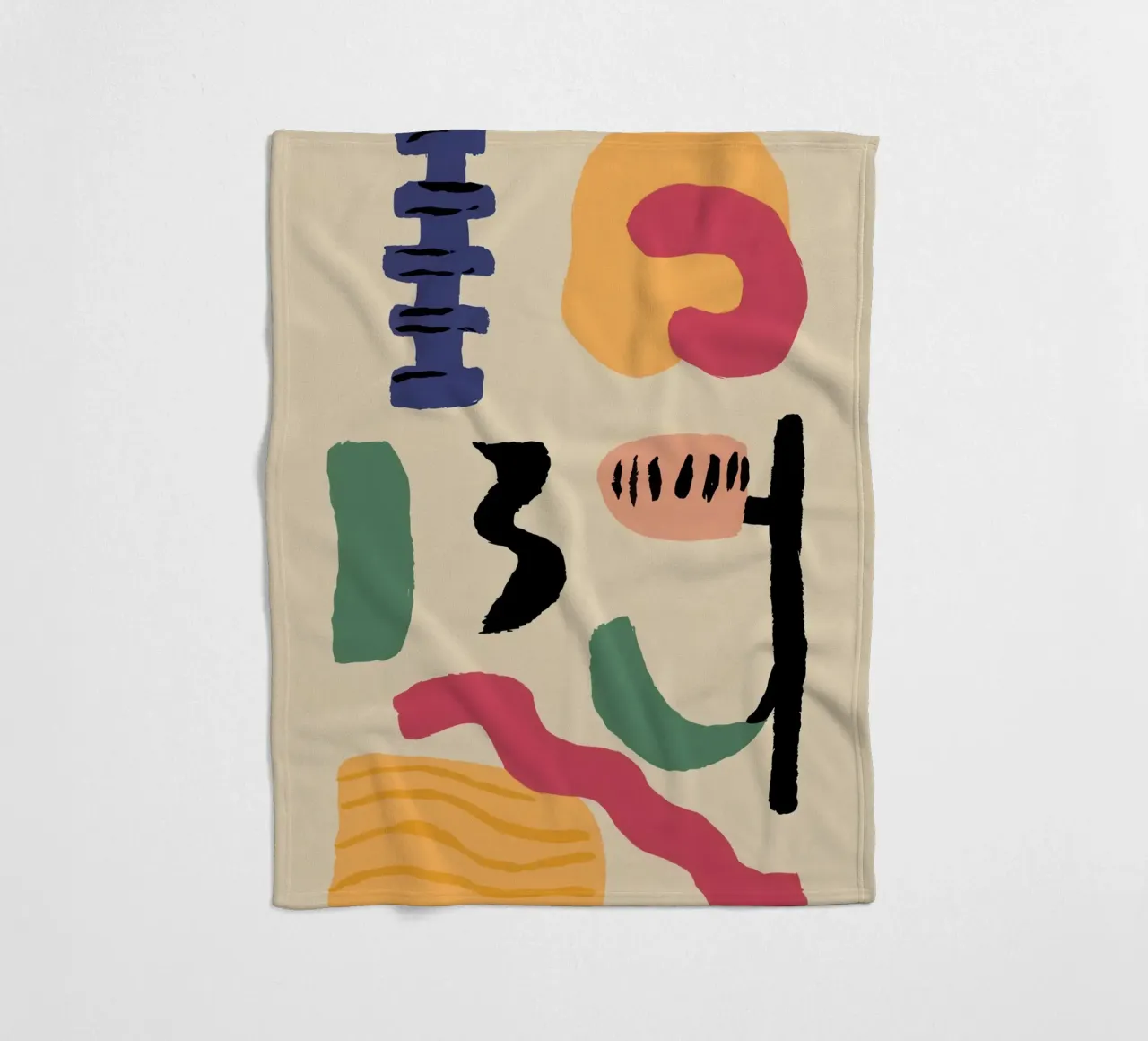 Abstract Earthly Glyphs fleece blanket by Ink Pulse