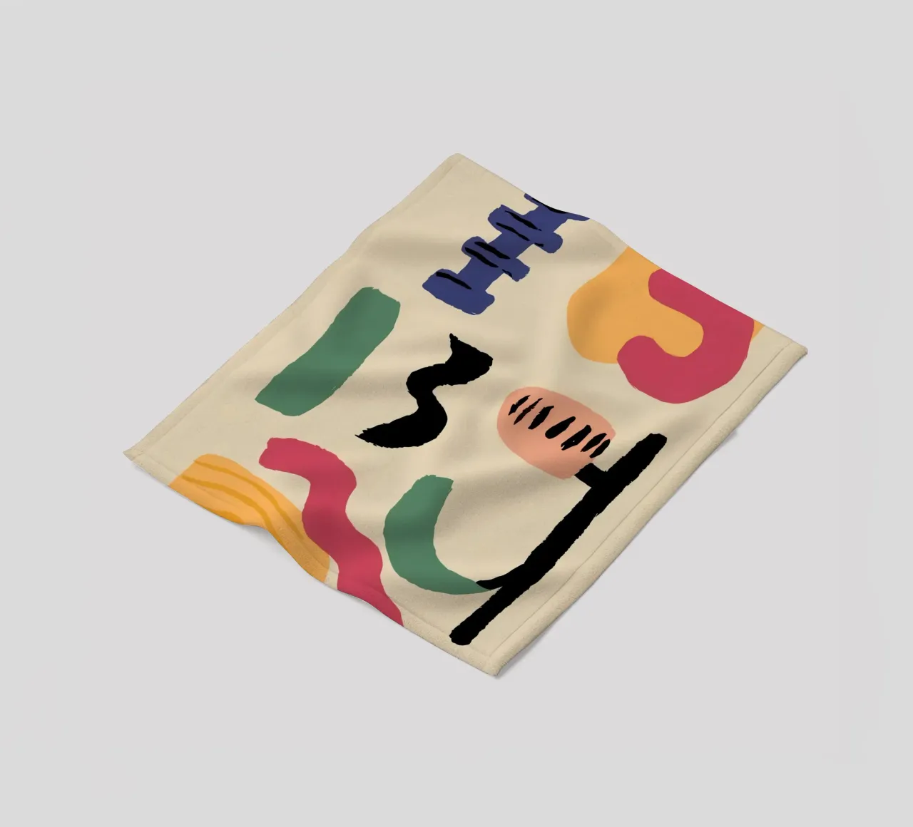 Abstract Earthly Glyphs fleece blanket by Ink Pulse