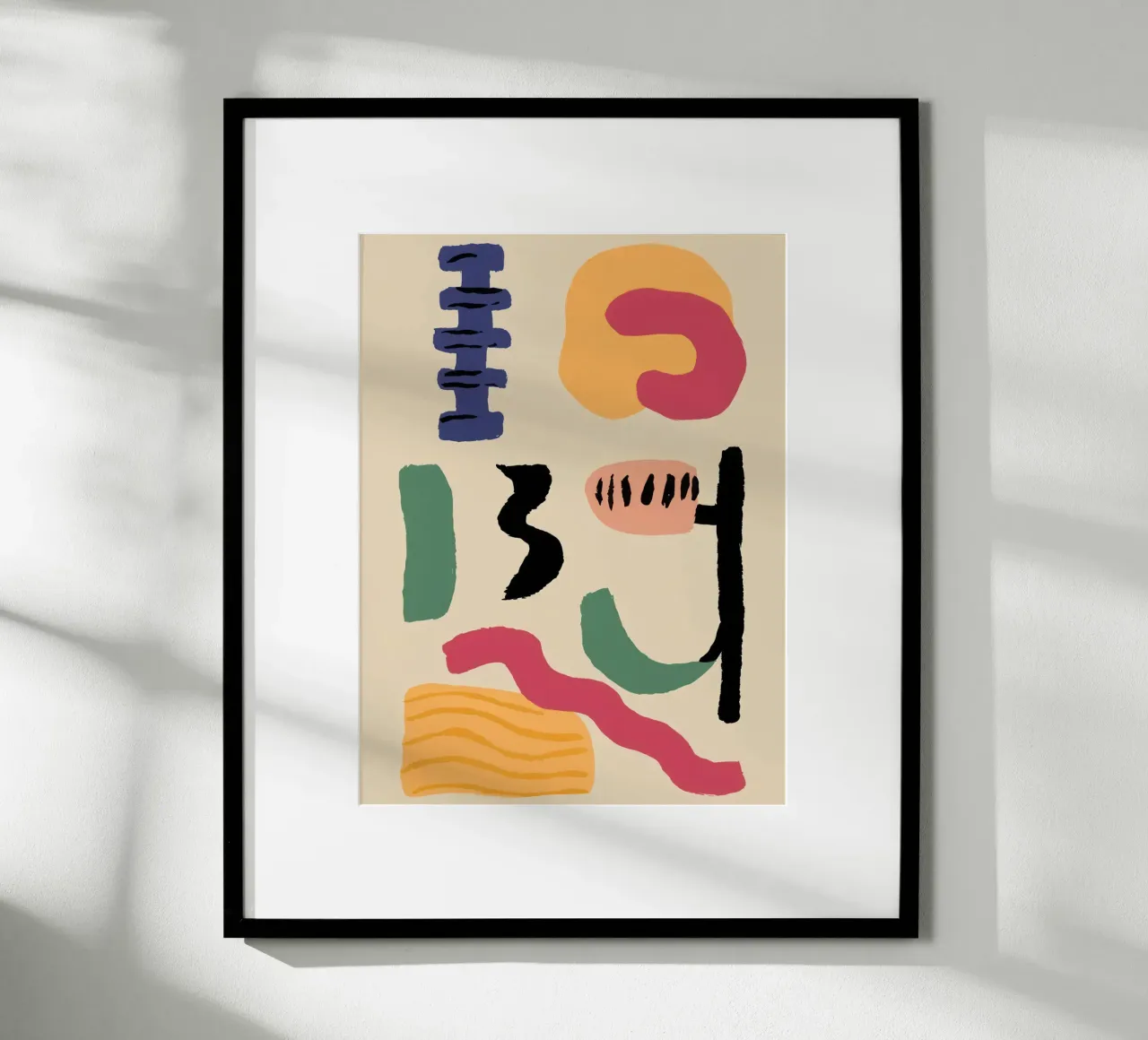 Glifi terrestri astratti poster con telaio in plastica da Ink Pulse