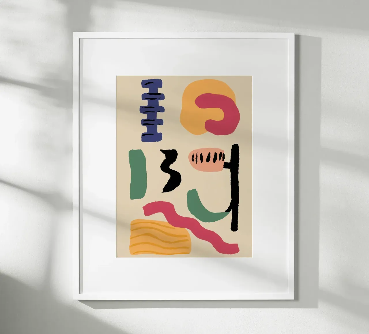Glifi terrestri astratti poster con telaio in plastica da Ink Pulse