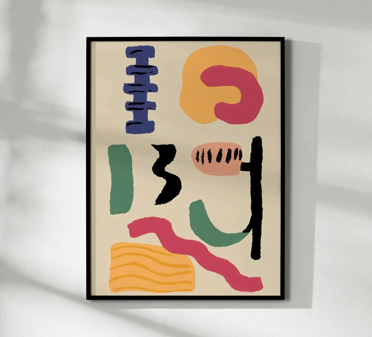 Glifi terrestri astratti poster con telaio in plastica da Ink Pulse