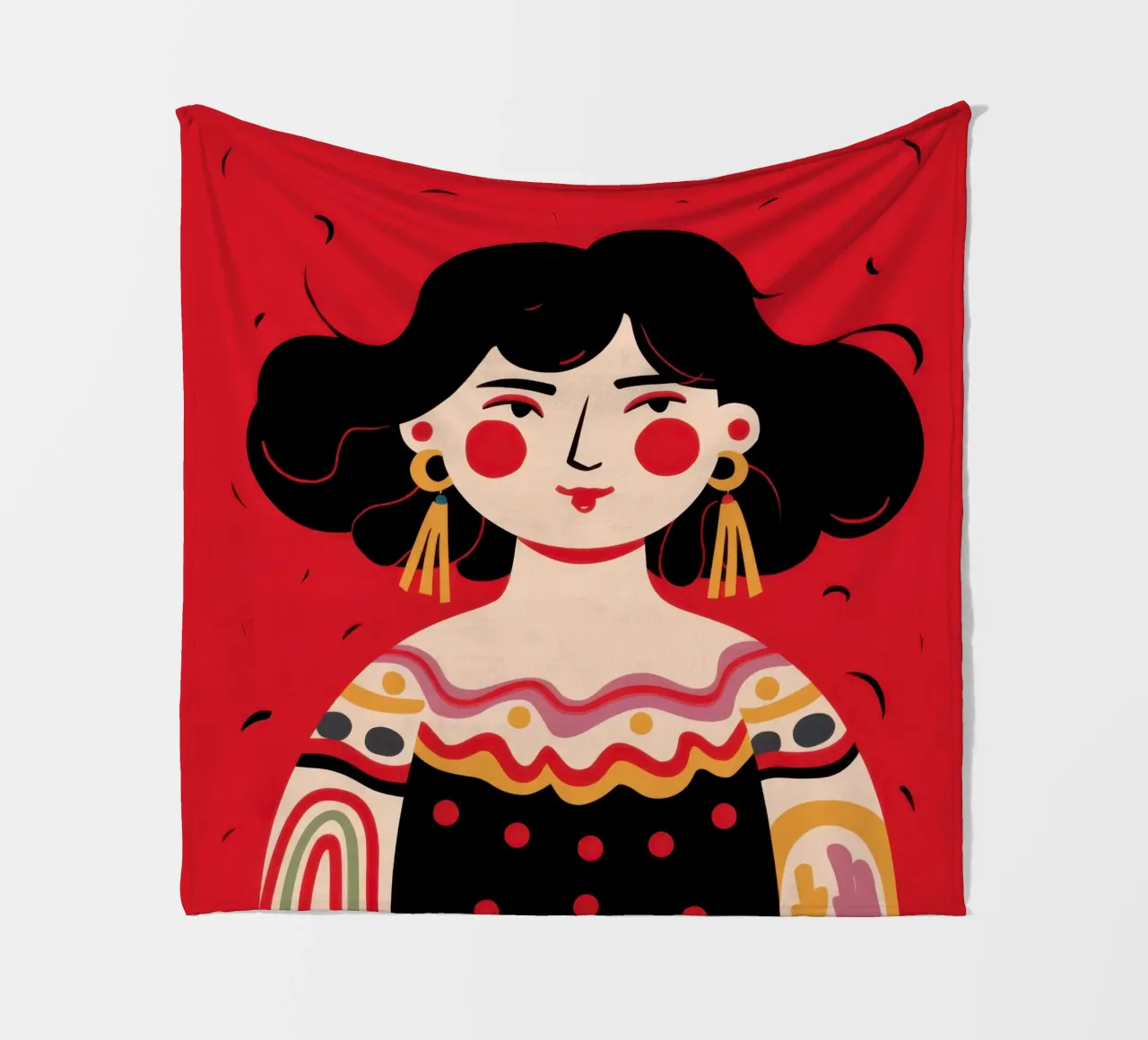 Il sorriso radioso del folklore coperta in pile da Rain Balance