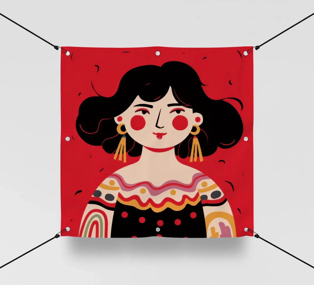Il sorriso radioso del folklore telo in pvc da Rain Balance