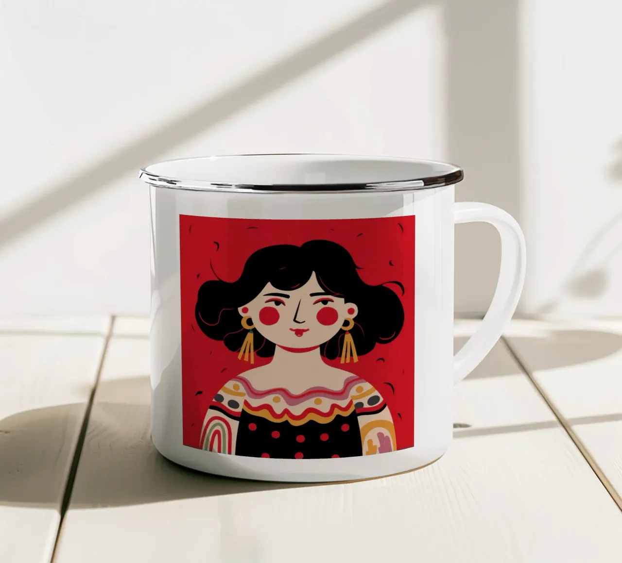Il sorriso radioso del folklore tazza in smalto da Rain Balance