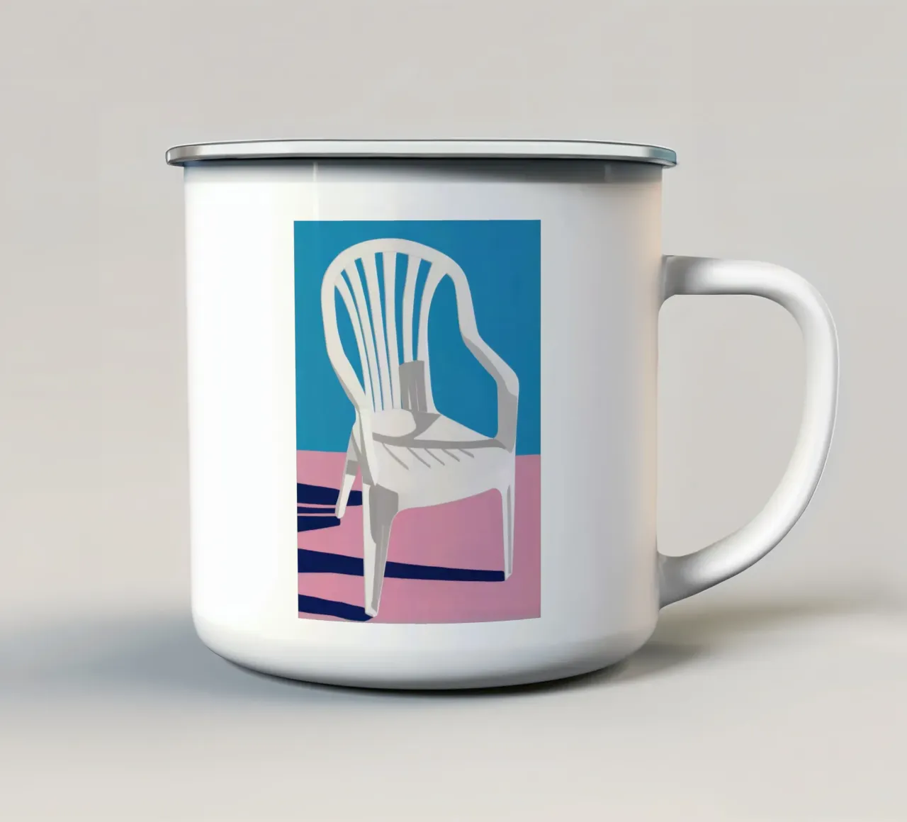Sedia pastello Solitudine tazza in smalto da Giant Foxs